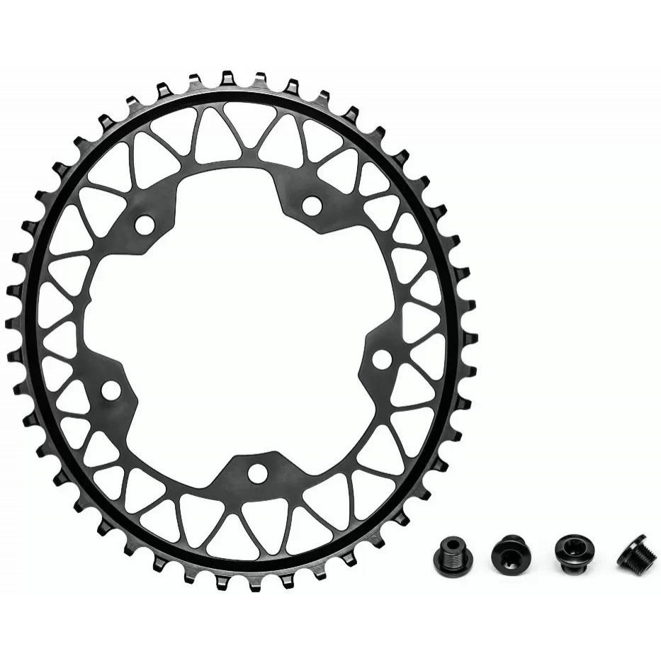 absolute BLACK Зірка шатунів + болті  Gravel 1X Oval 110/5 50T Black (AB GROV50/110/5BK) - зображення 1