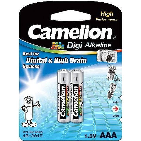 Camelion AAA bat Alkaline 2шт Digi Alkaline (LR03-BP2DG) - зображення 1