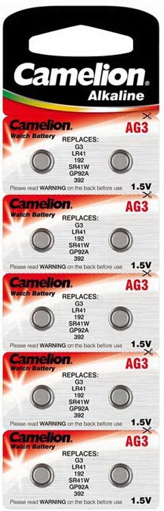 Camelion LR41 bat(1.5B) Alkaline 10шт (AG3-BP10) - зображення 1