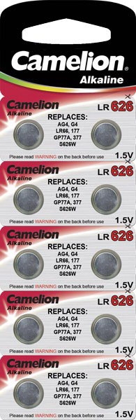 Camelion LR626 bat(1.5B) Alkaline 10шт (AG4-BP10) - зображення 1