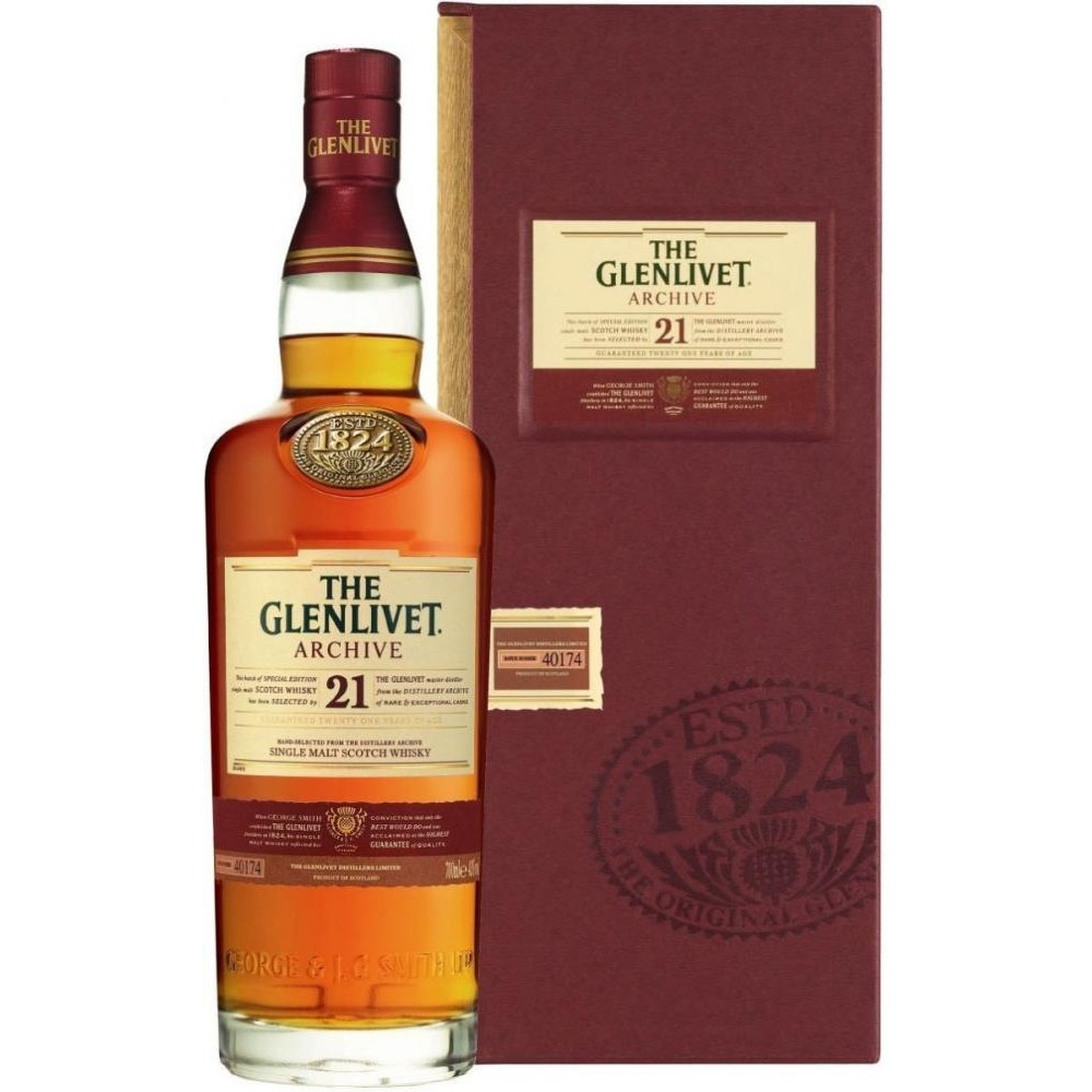 The Glenlivet Виски 0.7 л 21 год выдержки 43% в подарочной деревянной упаковке (5000299226216) - зображення 1