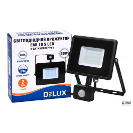 DeLux светодиодный прожектор FMI 10 S LED 30W 6500K IP44 с датчиком движения (90008737)