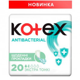Kotex Щоденні прокладки  Antibacterial Extra Thin 20 шт. (5029053549132)