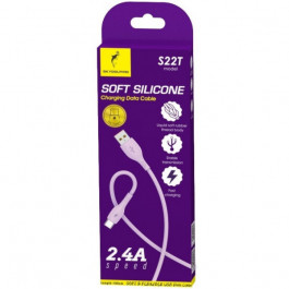 SkyDolphin S22T Soft Silicone USB to USB Type-C 1m Violet (USB-000603)