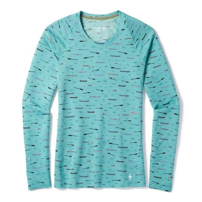 Smartwool Термофутболка жіноча  Women's Merino 150 Baselayer Print Long Sleeve Nile Blue (SW 15574.B46), Розмі - зображення 1