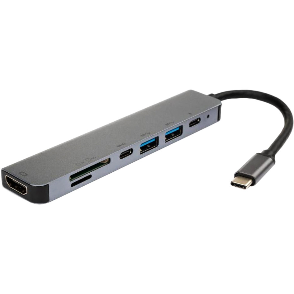 Vinga Type-C to 4K HDMI+2*USB3.0+SD+TF+2*PD Aluminium (VCPHTC7AL) - зображення 1