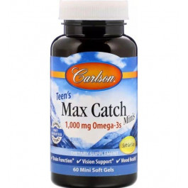 Carlson Labs Риб&#39;ячий жир  Омега-3 для підлітків 500 мг 60 желатинових міні капсул (CL18410)