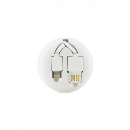 REMAX Roller type Retractable 2in1 for MicroUSB and Lightning 1m white (RC-099T-WHITE)