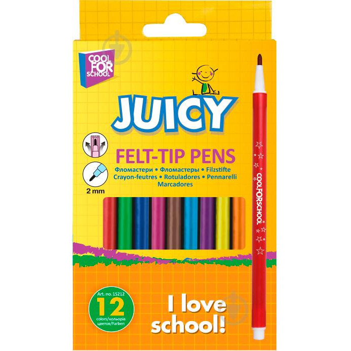 Cool For School Фломастеры круглые Juicy, 12 цветов (CF15212) - зображення 1