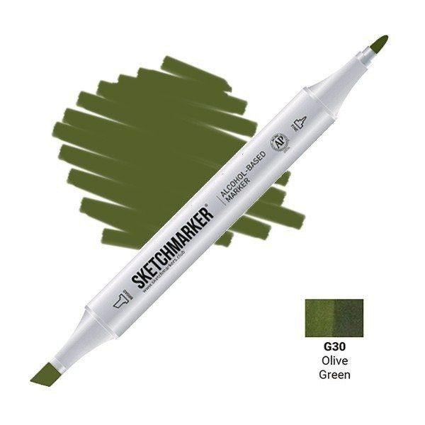 Sketchmarker Маркер спиртовой двухсторонний Sketchmarker Olive Green SM-G030 - зображення 1