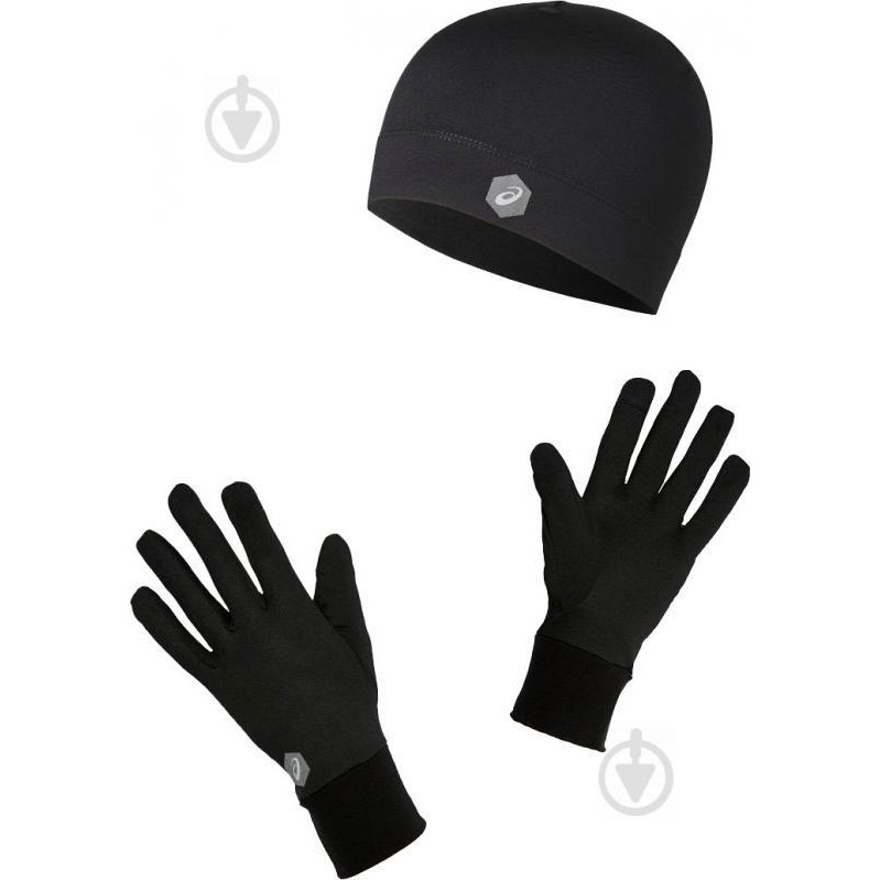 Asics Комплект шапка+рукавички  RUNNING PACK 3013A035-001 S чорний - зображення 1