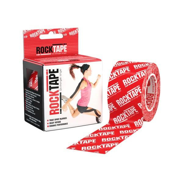 RockTape Кінезіо тейп  Design (5см х 5м) Червоний з білим лого - зображення 1