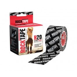 RockTape Кінезіо тейп  H2O (5см х 5м) Чорний з білим лого