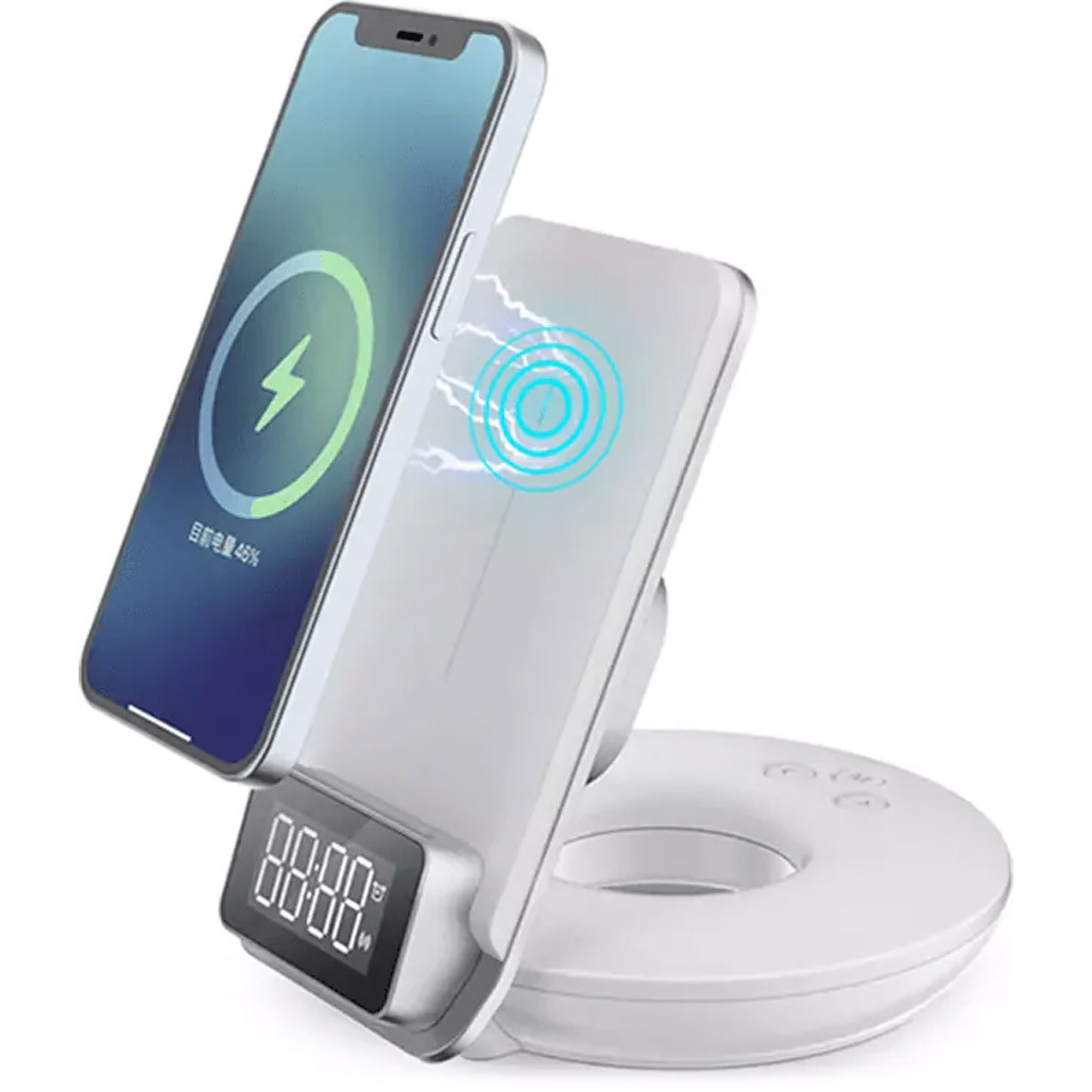 WIWU M11 4-in-1 Wireless Fast Charger with Time Clock and Backlight - зображення 1
