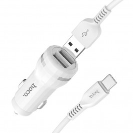 Hoco Z27 2USB 2.4A + USB Type-C White