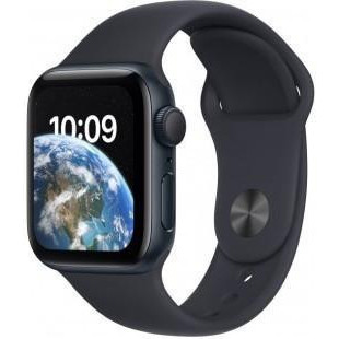 Apple Watch SE 2 GPS 44mm Midnight Aluminum Case with Midnight Sport Band (MNK03) - зображення 1