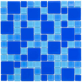 AQUAVIVA Мозаїка скляна  Cristall Dark Blue (23 - 48 мм)