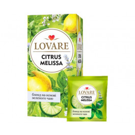 Lovare Чай трав'яний та зелений байховий дрібний  Citrus Melissa з ароматом лимона, 24х1.5 г (4820198876845