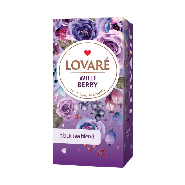 Lovare Чай чорний байховий дрібний  Дикі ягоди, 24х2 г (4820198872731) - зображення 1