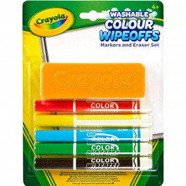 Crayola Набор фломастеров для сухого стирания со щеткой (washable)  256417.012