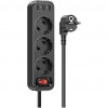 Hoco NS2 3-position Extension Cord Socket + 3 USB Black (765161) - зображення 2