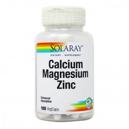 Solaray Кальций Магний Цинк, Calcium Magnesium Zinc, Solaray, 100 капсул