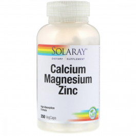 Solaray Кальций Магний Цинк, Calcium Magnesium Zinc, Solaray, 250 капсул