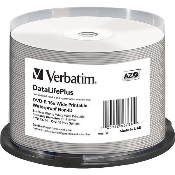 Verbatim DVD-R Printable 4,7GB 16x Spindle Packaging 50шт (43734) - зображення 1