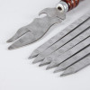 VoisBBQ Набір шампурів з дерев'яною ручкою 6 шт. + виделка-ніж (H2) - зображення 4