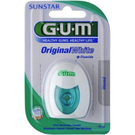 Sunstar GUM Зубная нить  Original White Floss Вощеная с фторидом 30 м (0070942303200)