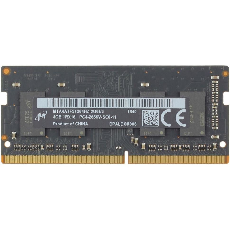 Micron 4 GB SO-DIMM DDR4 2666 MHz (MTA4ATF51264HZ-2G6E3) - зображення 1