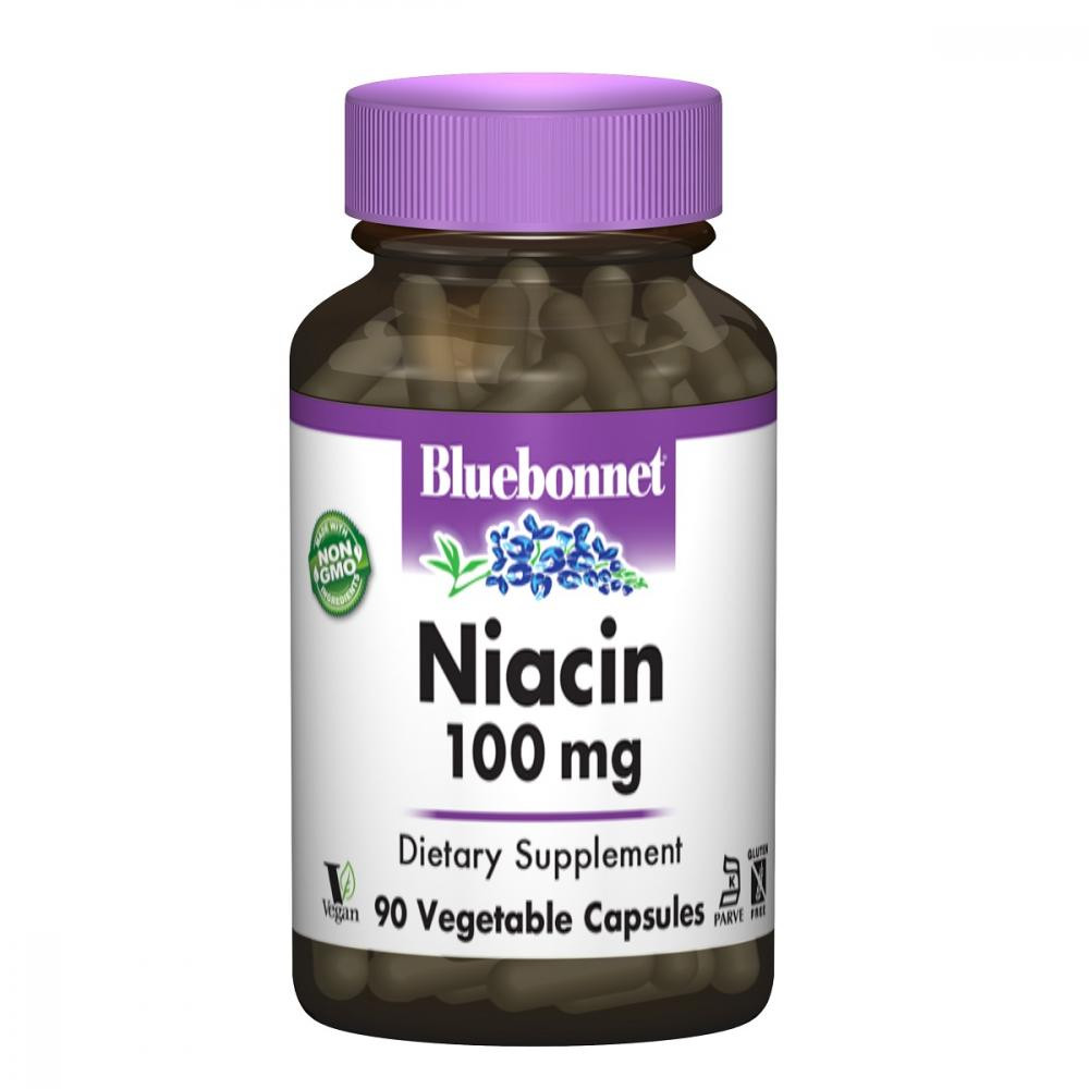 Bluebonnet Nutrition Нiaцин (В3) 100 мг, , 90 вегетаріанських капсул - зображення 1