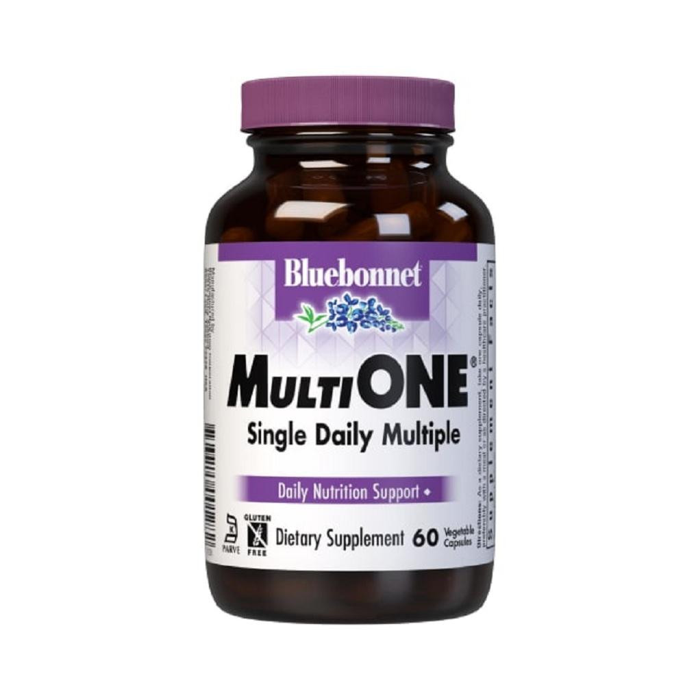 Bluebonnet Nutrition Мультивiтамiни з залiзом, MultiONE, , 60 вегетаріанських капсул - зображення 1