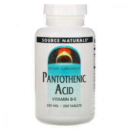 Source Naturals , Пантотенова кислота, вітамін В-5, 250 мг, 250 таблеток