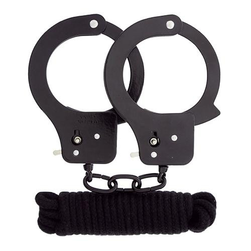 Dream toys BondX Metal Handcuffs & Love Rope, черный (4892503600186) - зображення 1