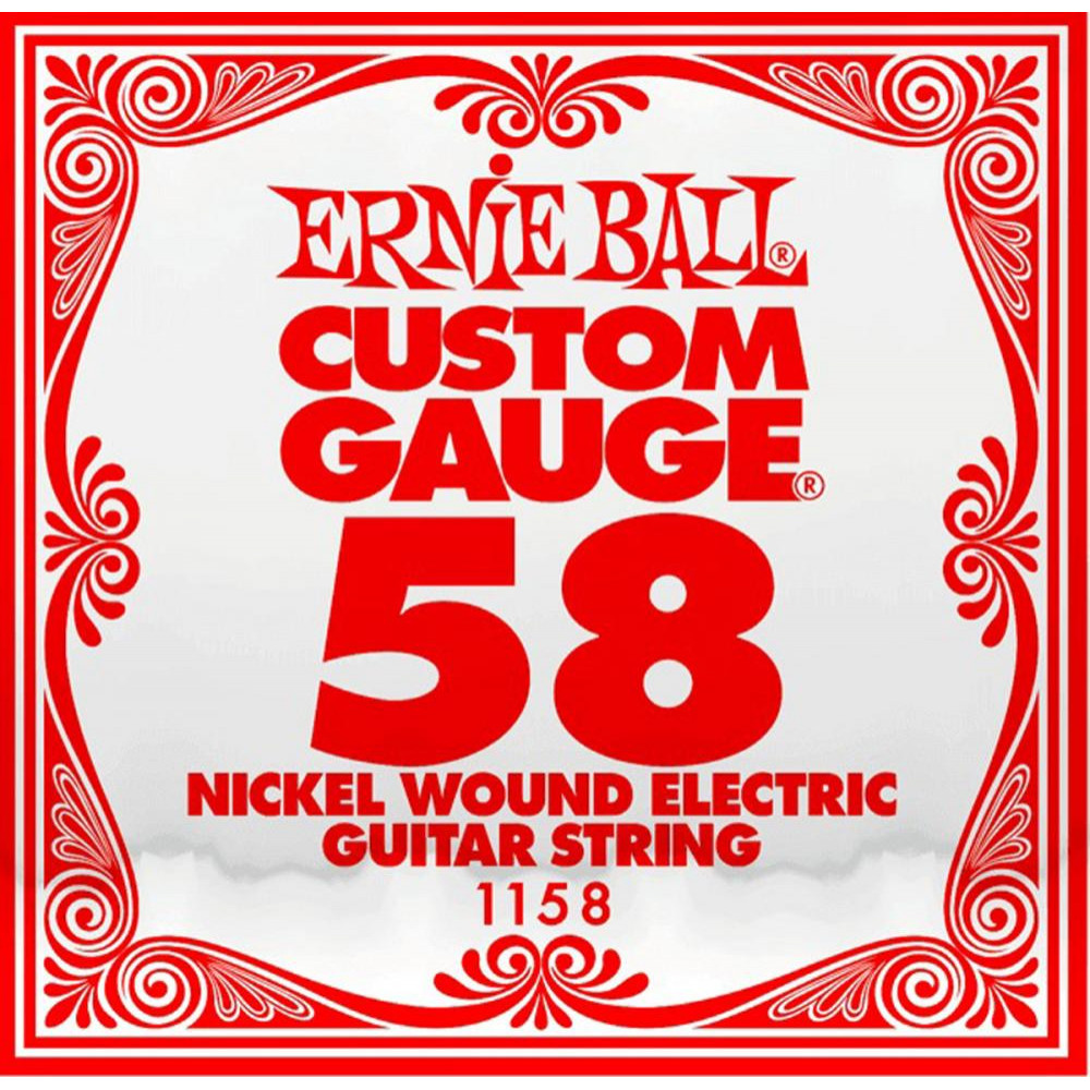 Ernie Ball Струна 1158 Nickel Wound Electric Guitar String .058 - зображення 1