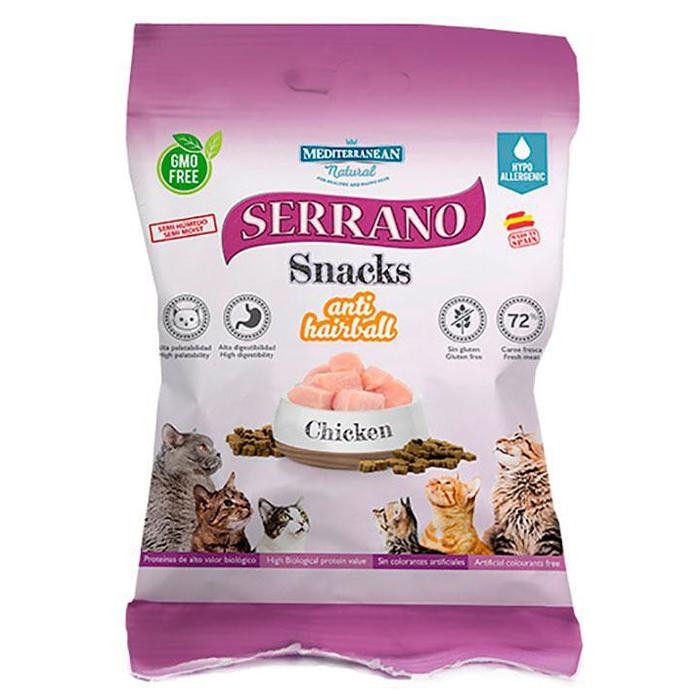 Mediterranean Natural Serrano Snacks Cat Anti Hairball Chicken 50 г (8430235680104) - зображення 1