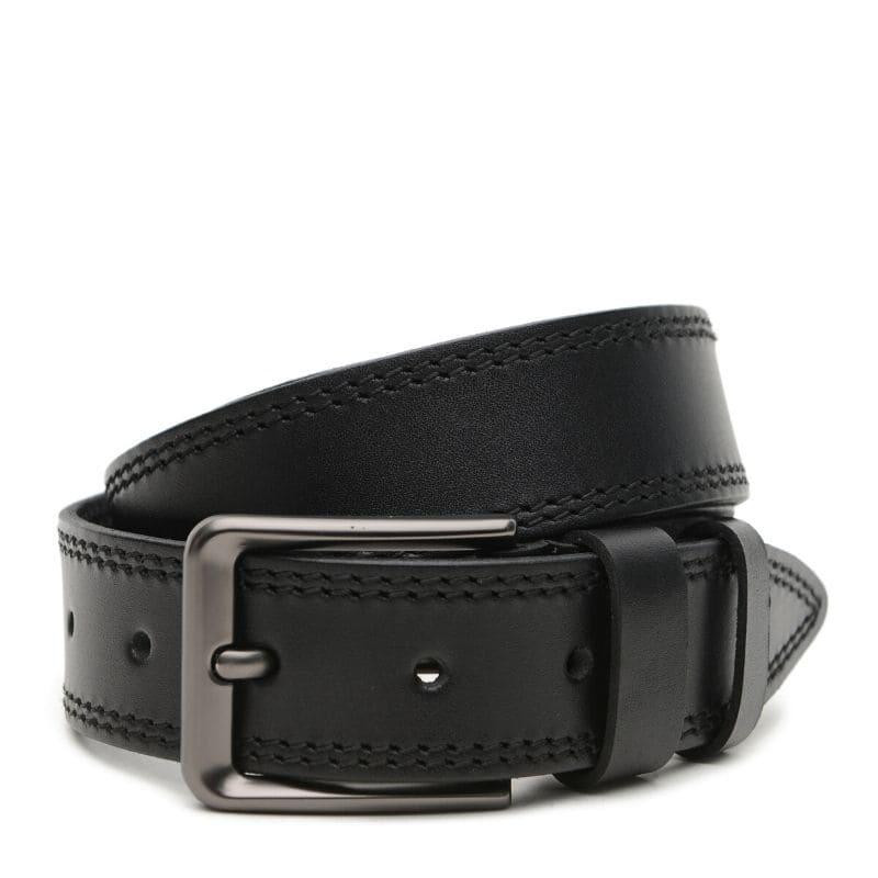Borsa Leather Ремінь  V1115GX06-black чоловічий шкіряний чорний під джинси - зображення 1