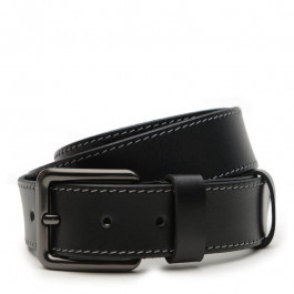 Borsa Leather Ремінь  V1115GX29-black чоловічий шкіряний чорний під джинси