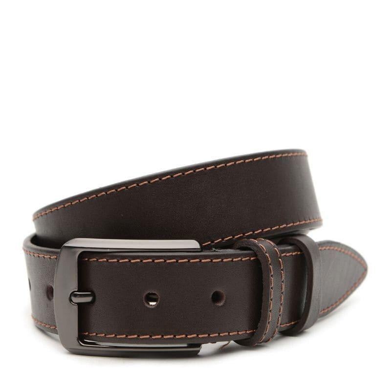 Borsa Leather Ремінь  V1125GX19-brown чоловічий шкіряний коричневый під штани - зображення 1
