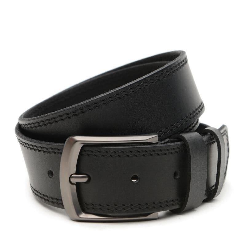 Borsa Leather Ремінь  V1125GX20-black чоловічий шкіряний чорний під джинси широкий 4,5 см - зображення 1