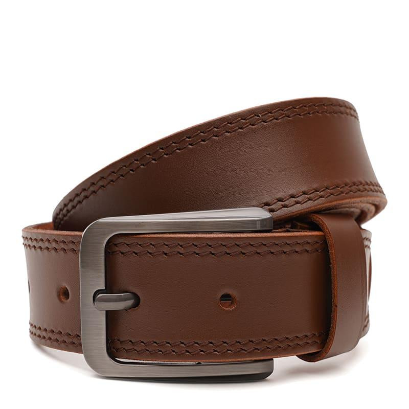 Borsa Leather Ремінь  V1FX30-brown чоловічий шкіряний коричневий під джинси - зображення 1