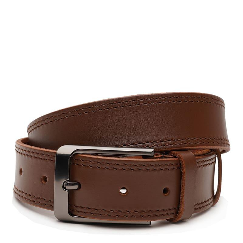 Borsa Leather Ремінь  V1125FX47-brown чоловічий шкіряний коричневий під брюки - зображення 1