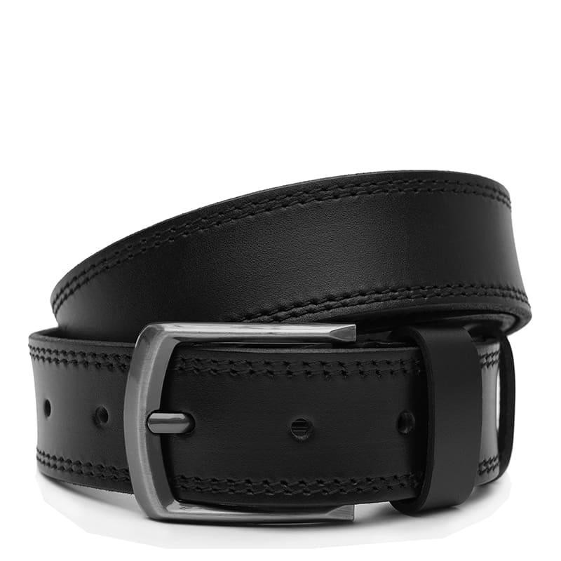 Borsa Leather Ремінь  V1125FX20-black чоловічий шкіряний чорний під джинси - зображення 1