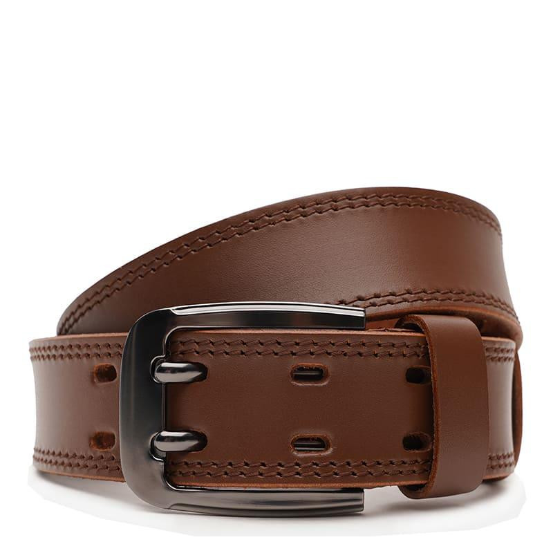 Borsa Leather Ремінь  V1125FX24-brown чоловічий шкіряний коричневий під джинси - зображення 1