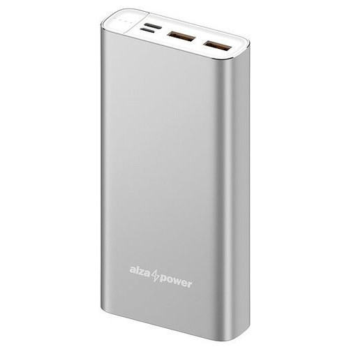 Alza Power Metal 10000 mAh Fast Charge + PD3.0 silver - зображення 1