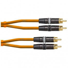 Cordial Инструментальный кабель Rean 2 x cinch/RCA gold / 2 x cinch/RCA gold 1.5 м Orange (CEON DJ RCA 1,5 O