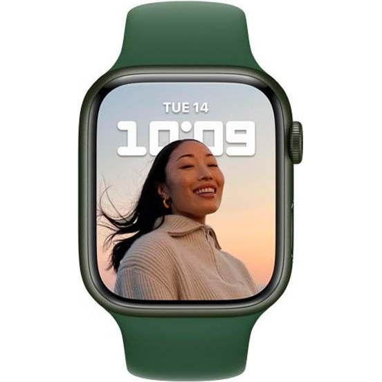 Apple Watch Series 7 GPS 44mm Green Aluminum with Clover Sport Band  MKN73LL/A - US