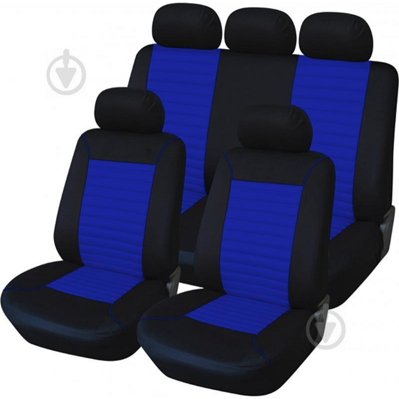 Auto Assistance Комплект чехлов на сиденья Auto Assistance универсал АА1800-2 черный с синим - зображення 1