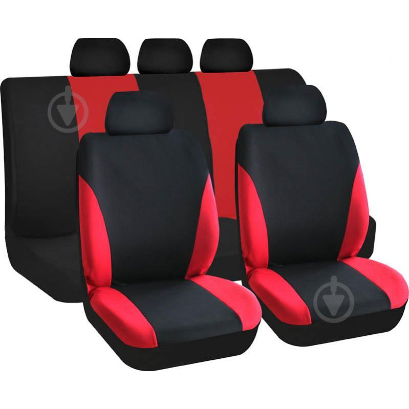 Auto Assistance Комплект чехлов на сиденья Auto Assistance универсал TY1622-2 черный с красным - зображення 1